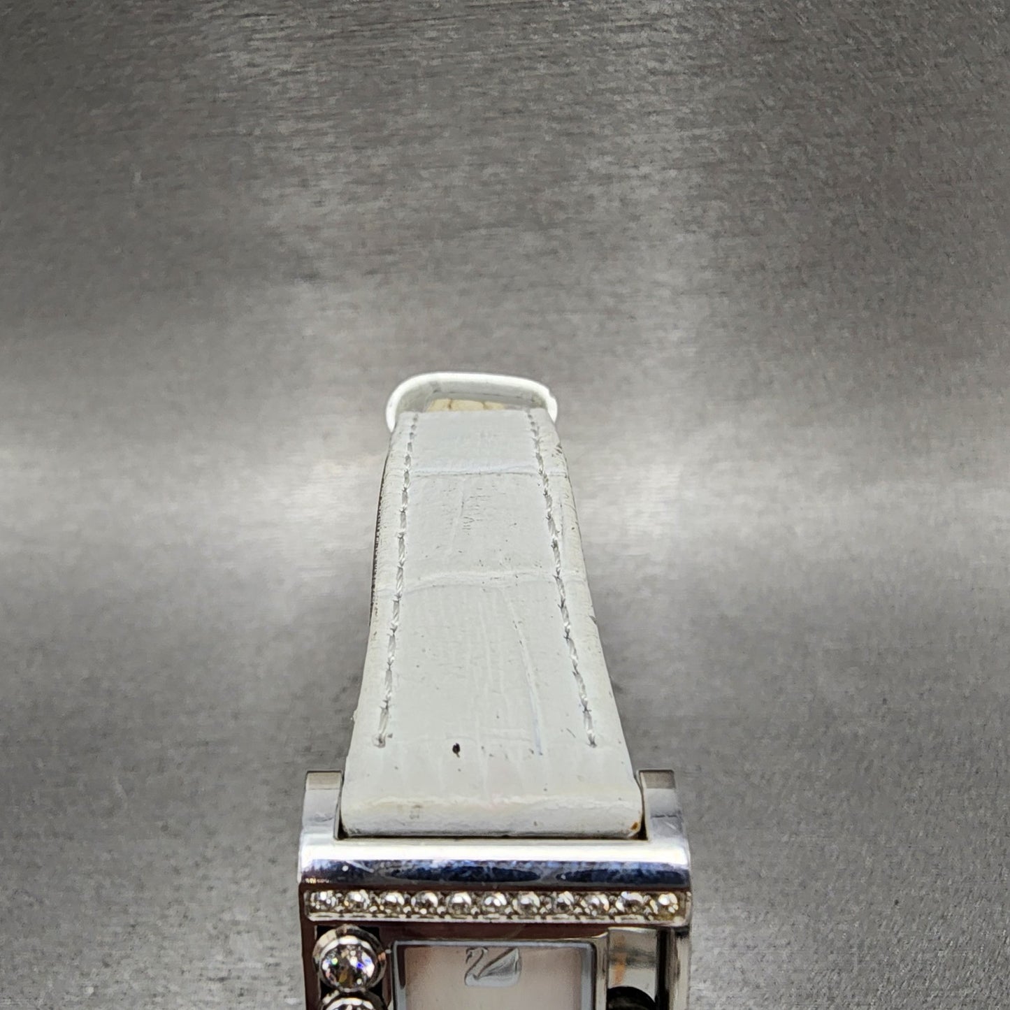 Swarovski Lovely Square Tank Watch Women 21mm White Dial Silver Rectangle NewBat4