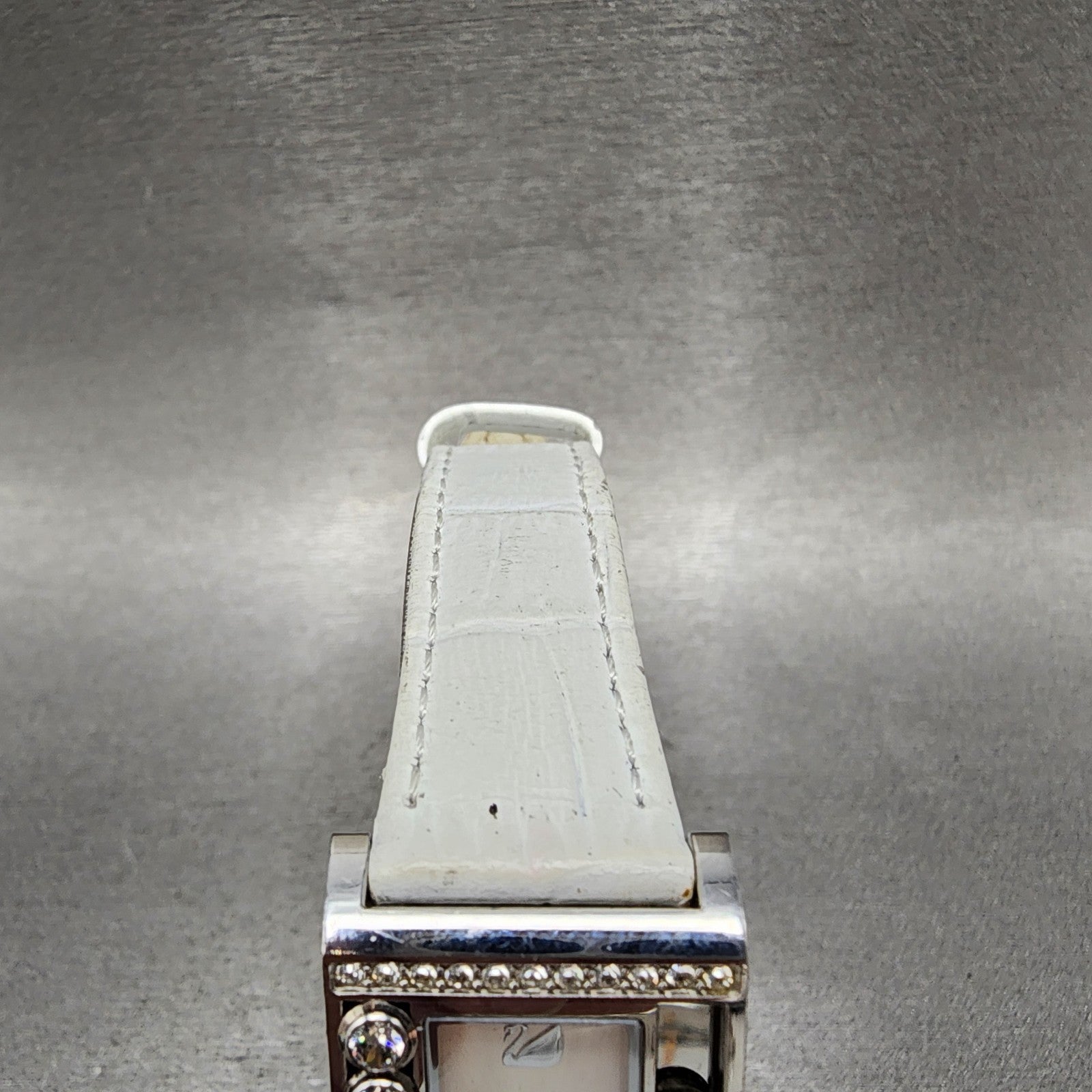Swarovski Lovely Square Tank Watch Women 21mm White Dial Silver Rectangle NewBat4