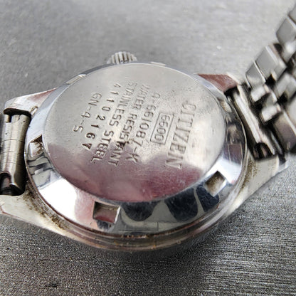 Citizen Automatic Watch Women 26mm Blue Dial Silver Tone Daydate Runs 6600 VTG9