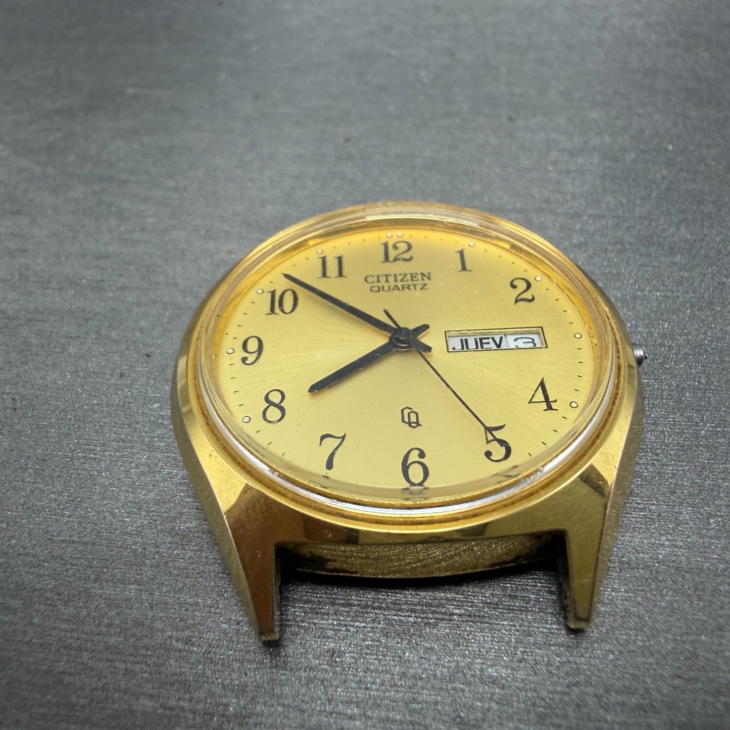 Citizen CQ Watch Men 36mm Gold Dial Gold Tone Daydate 6100-S24876 PARTS3