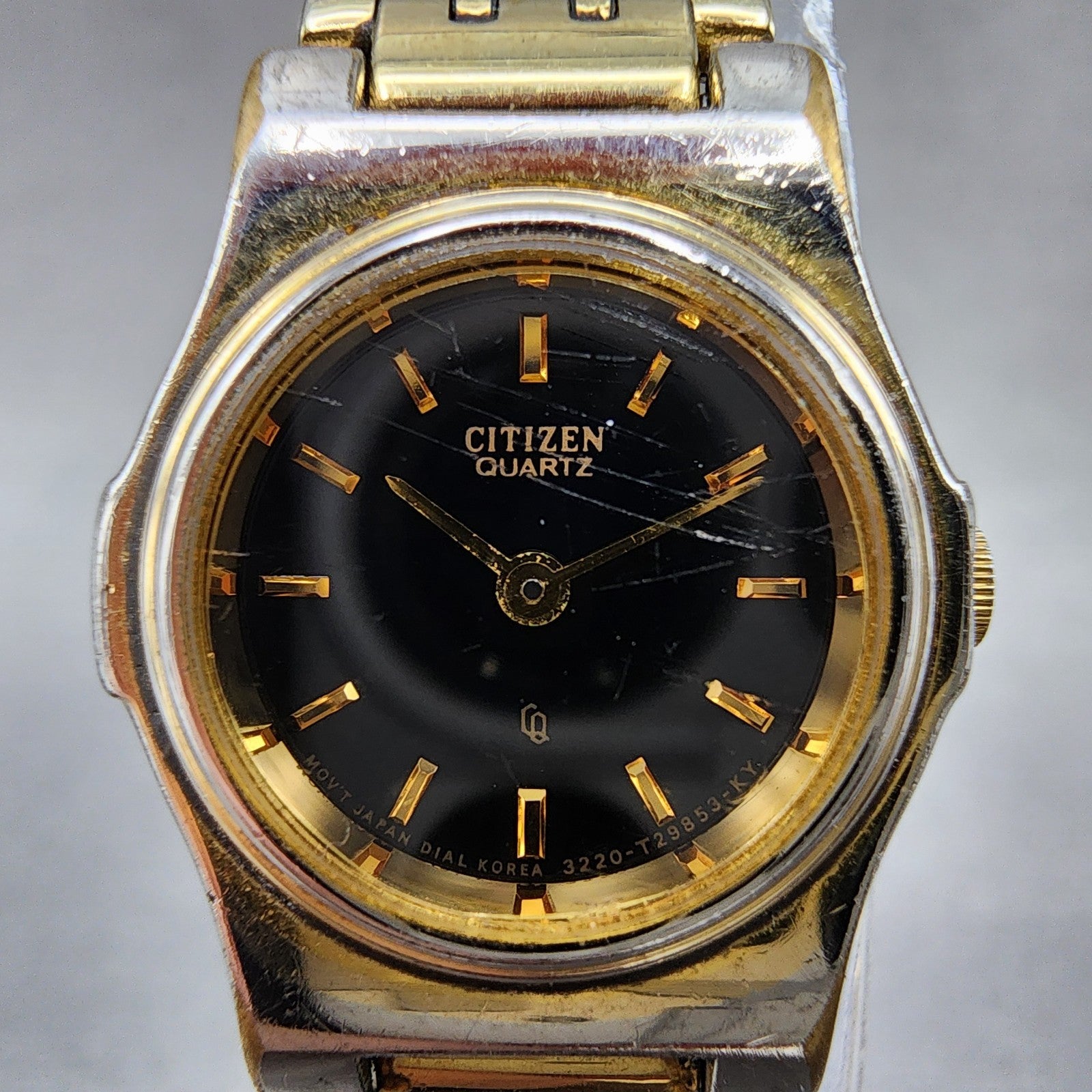 Citizen CQ Watch Women 19mm Black Dial Gold Tone Round 3220316719 New Battery1