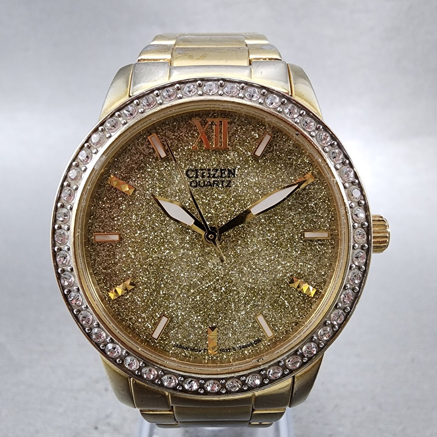 Citizen Watch Women 35mm Gold Dial Gold Tone Round EL302257P New Battery1
