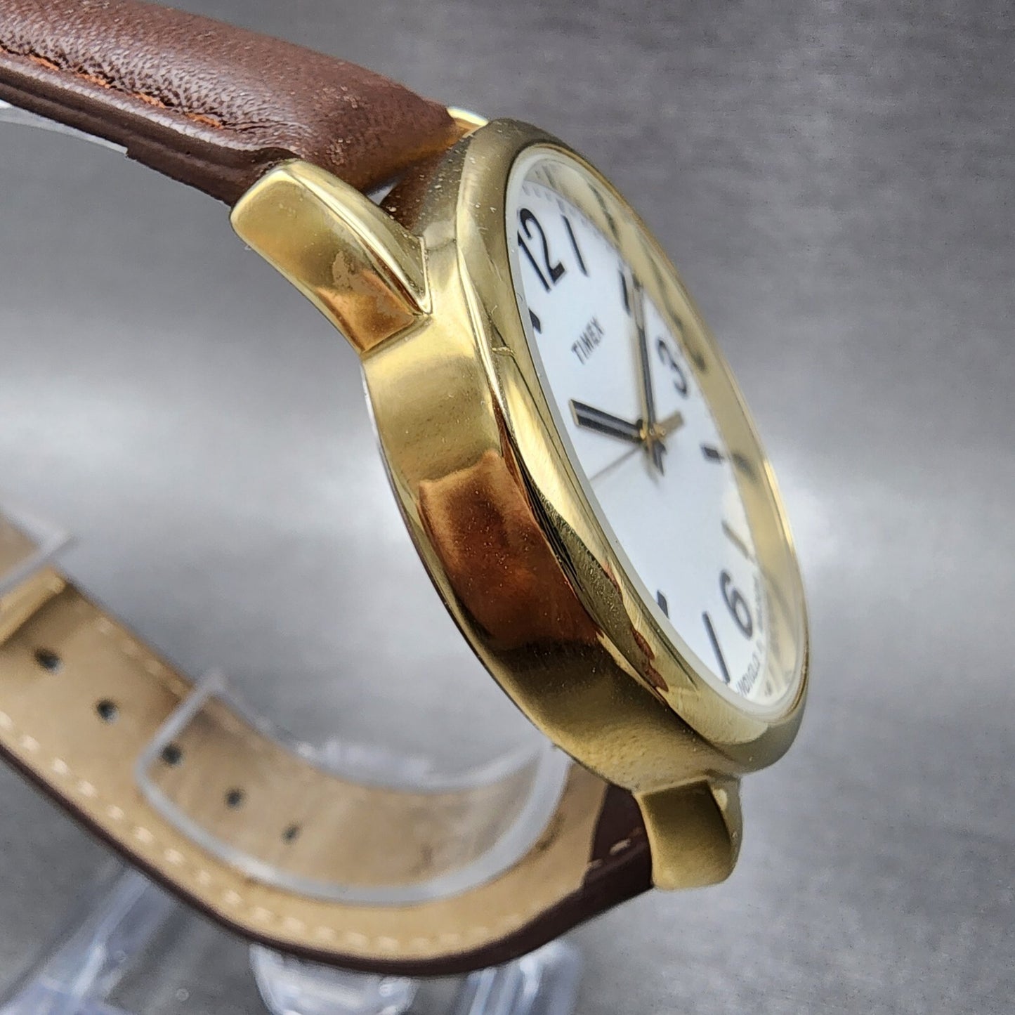 Timex Easy Reader Watch Men 38mm White Dial Gold Tone Round New Battery4