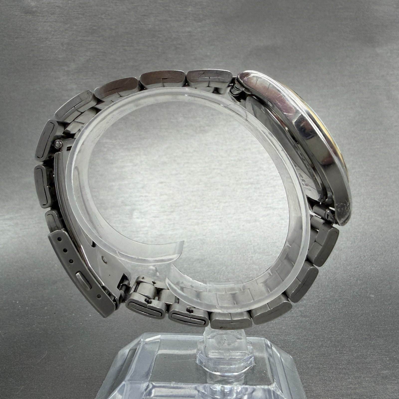 Seiko ALBA Watch Men 36mm White Dial Two Tone Date Round 7N42-0AD0 PARTS10