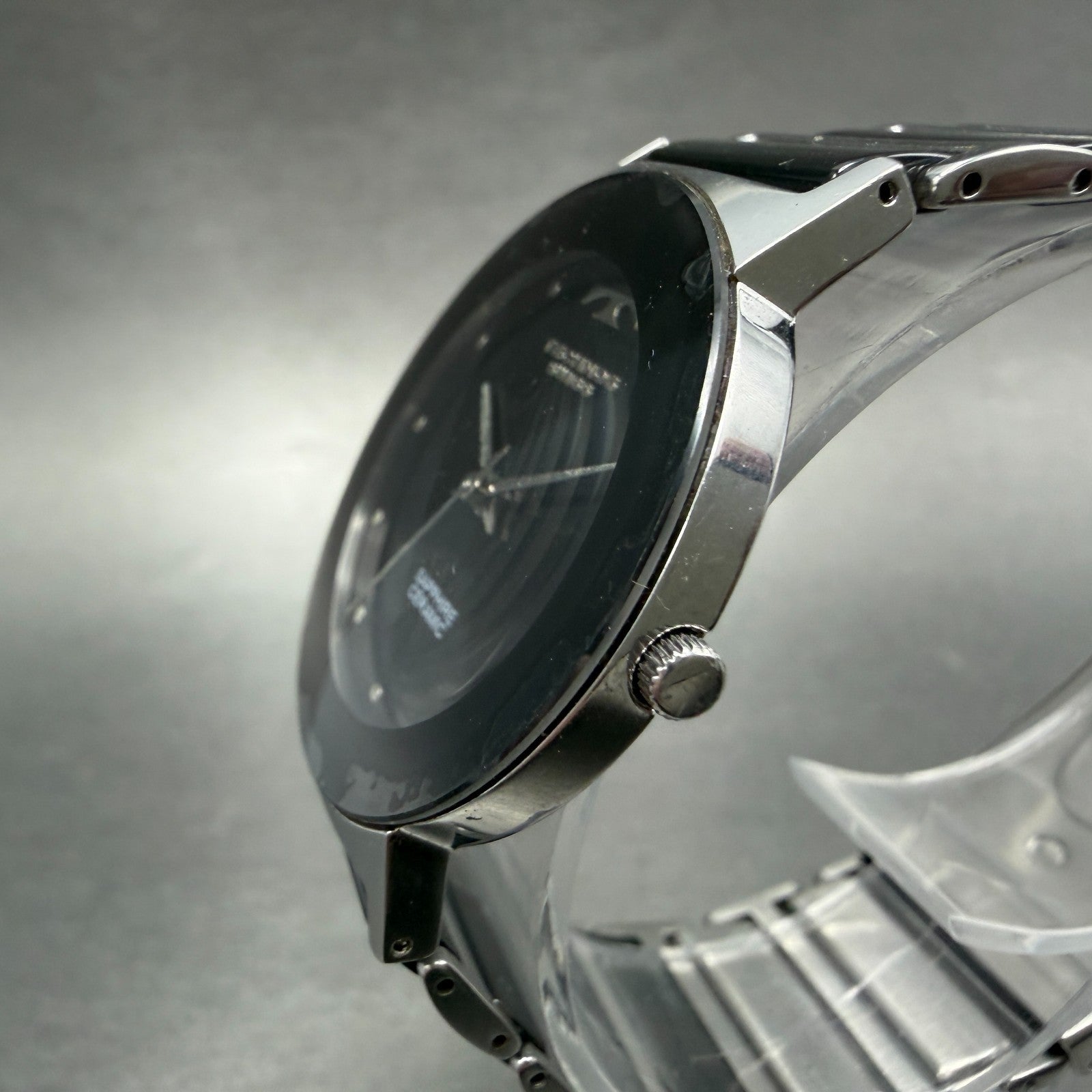 Technos Watch Men 33mm Black Dial Silver Tone Round TBM674 New Battery2