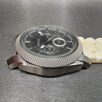 Fossil Machine Chronograph Watch Men 45mm Gray Dial Silver Tone FS4553 PARTS6