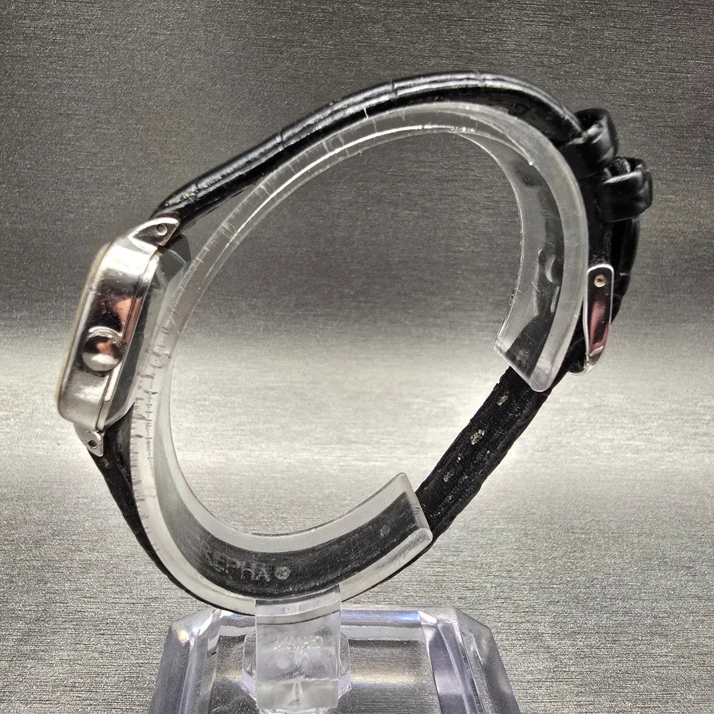 Seiko Watch Women 23mm Silver Dial Silver Tone Rectangle 16-5380 New Battery VTG6