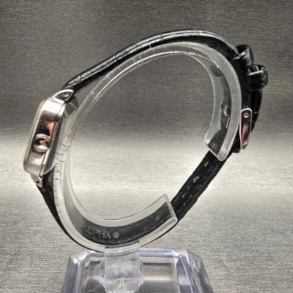 Seiko Watch Women 23mm Silver Dial Silver Tone Rectangle 16-5380 New Battery VTG6