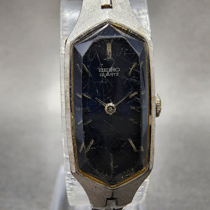 Seiko Watch Women 13mm Blue Dial Silver Tone 13205339 New Battery VTG1