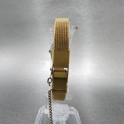 Seiko Watch Women 16mm Champagne Dial Gold Tone 2c20-5569 New Battery