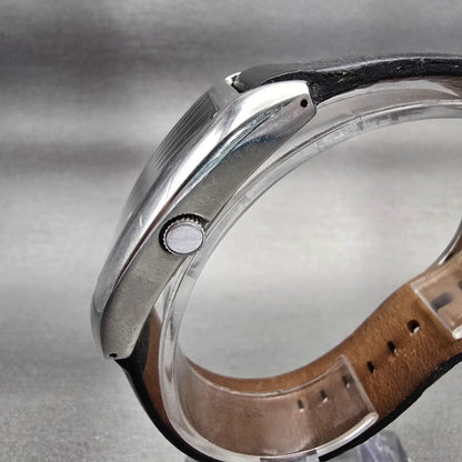 Fossil Arkitekt Watch Men 35mm Gray Dial Silver Tone Date FS-3042 New Battery2