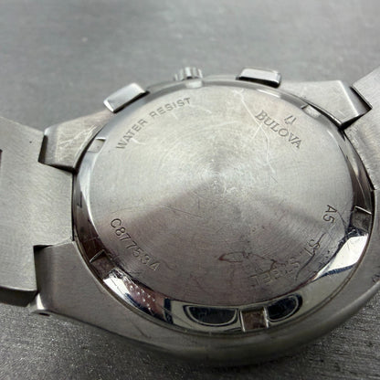 Bulova Marine Star Chrono Watch Men 47mm Silver Dial Silver Date 96B98 New Batt10