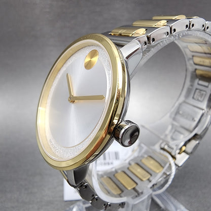Movado Bold Watch Women 34mm White Dial Two Tone Round Bracelet 36005192