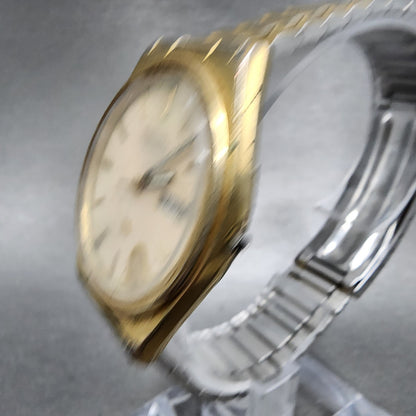 Seiko SQ Watch Men 35mm Cream Dial Gold Tone Daydate Round 8123-7239 PARTS