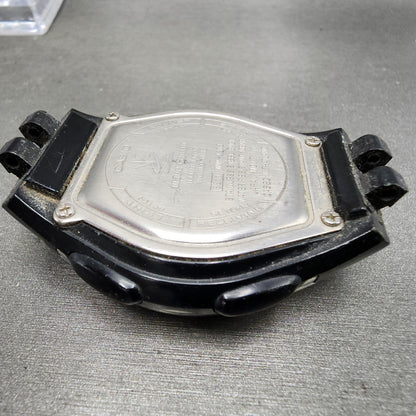 Casio Wave Ceptor Watch Men 42mm Black Dial Silver Tone Analog Digital Solar B128