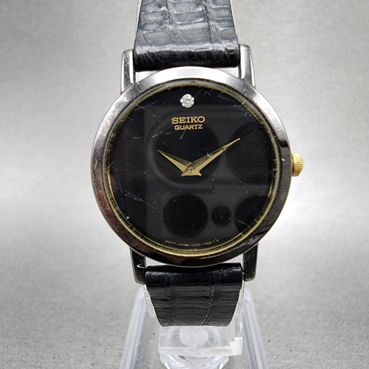 Seiko Watch Women 25mm Black Dial Black Tone Round 1N000C99 New battery VTG0