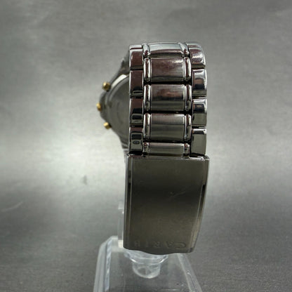 Seiko ALBA Carib Watch Men 36mm Silver Dial Steel Alarm Chrono N944-6A30 NewBatA7