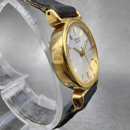 Seiko Watch Women 21mm Silver Dial Gold Tone Round 2c210100 New Battery READ!!!3