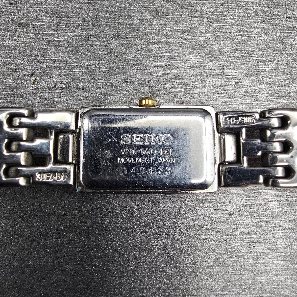 Seiko Tank Watch Women 14mm Blue Dial Silver Tone Rectangle V220-5A00 New Batt10