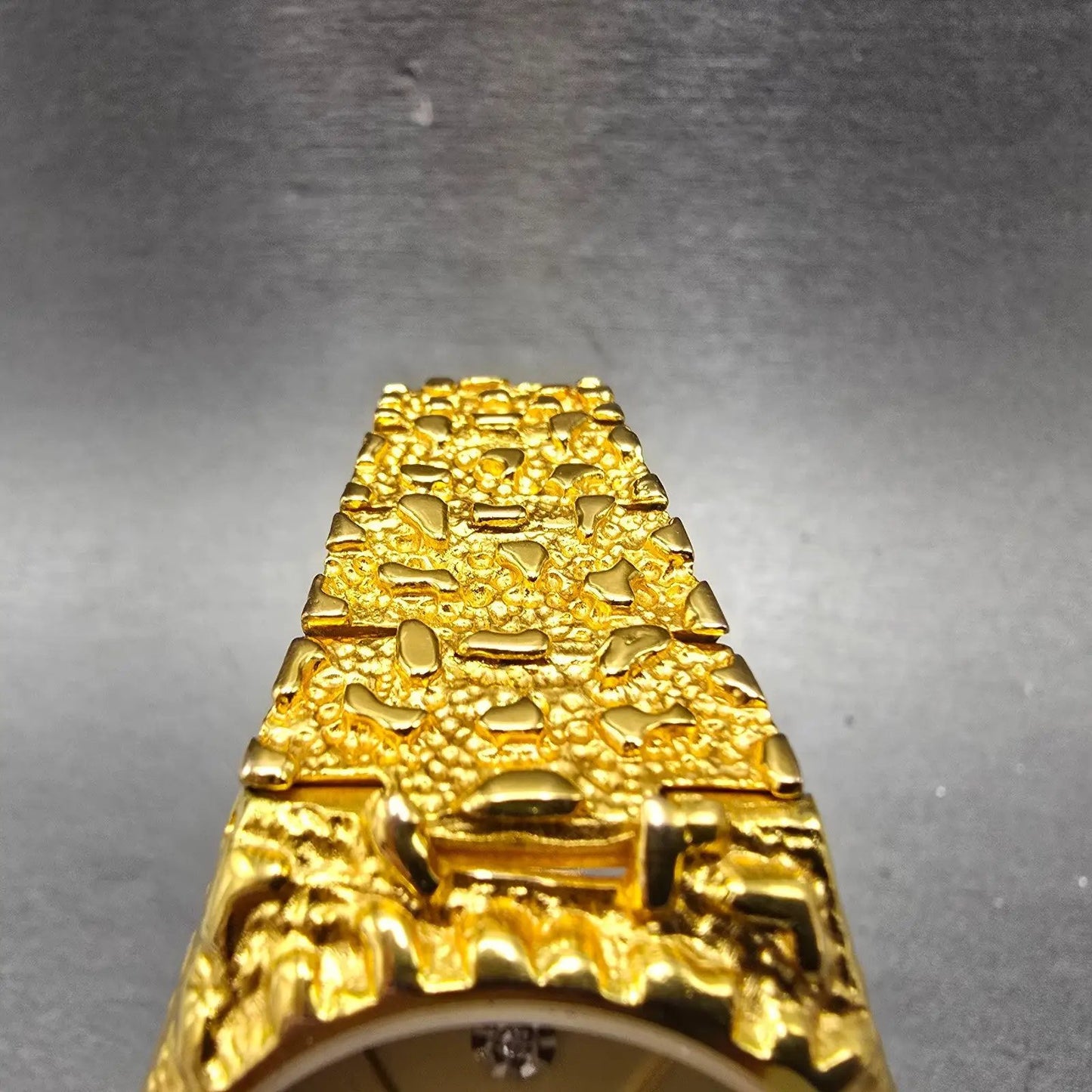 Gruen Watch Men 33mm Gold Dial Gold Nugget Case Tone New Battery Vintage4