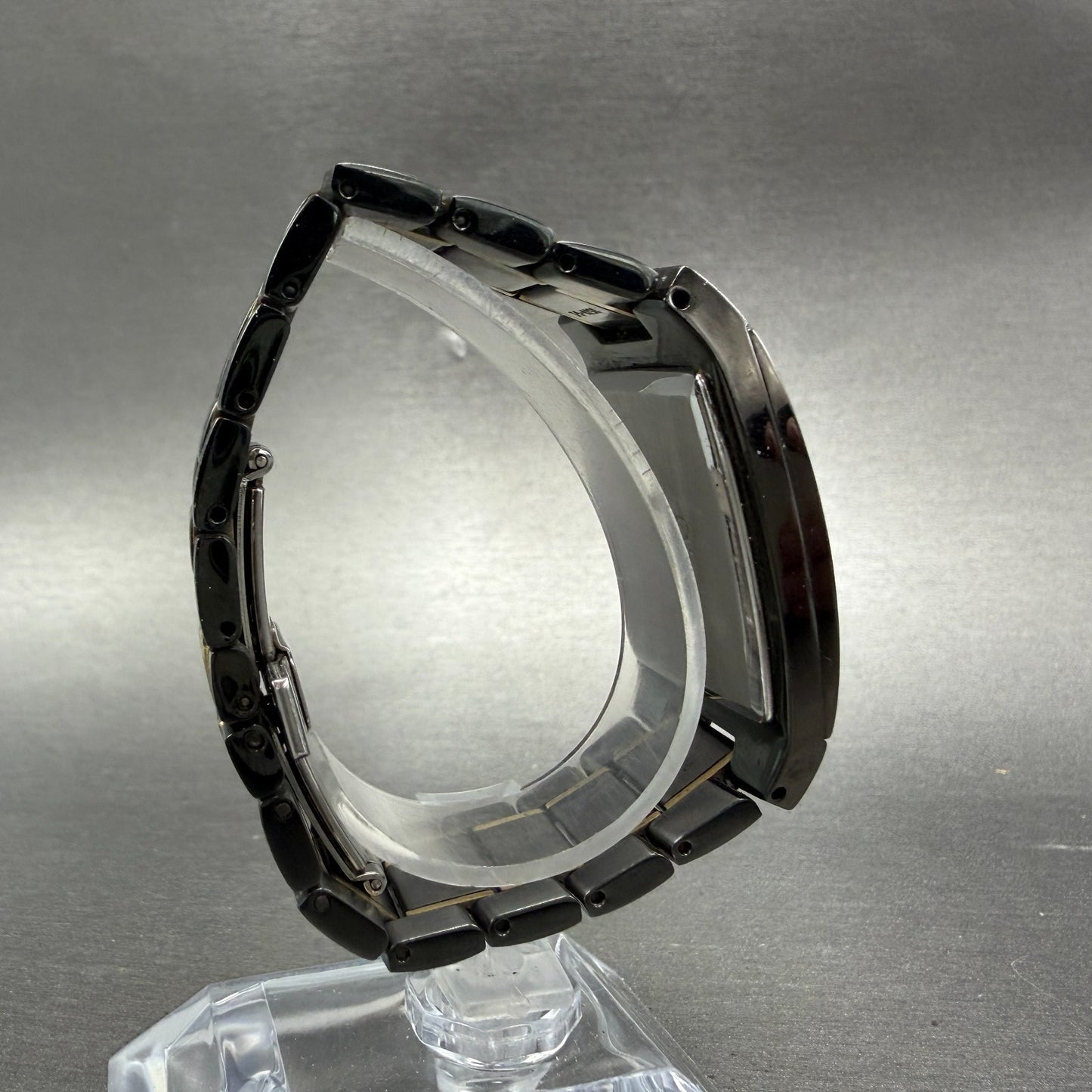 Seiko Tank Watch Men 30mm Black Dial Black Tone Date 7n39-0BK0 New Battery8