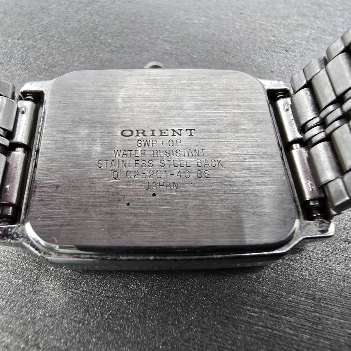 Orient Listlank Tank Watch Men 26mm Champagne Dial Two Tone C252C1-40 PARTS VTG10
