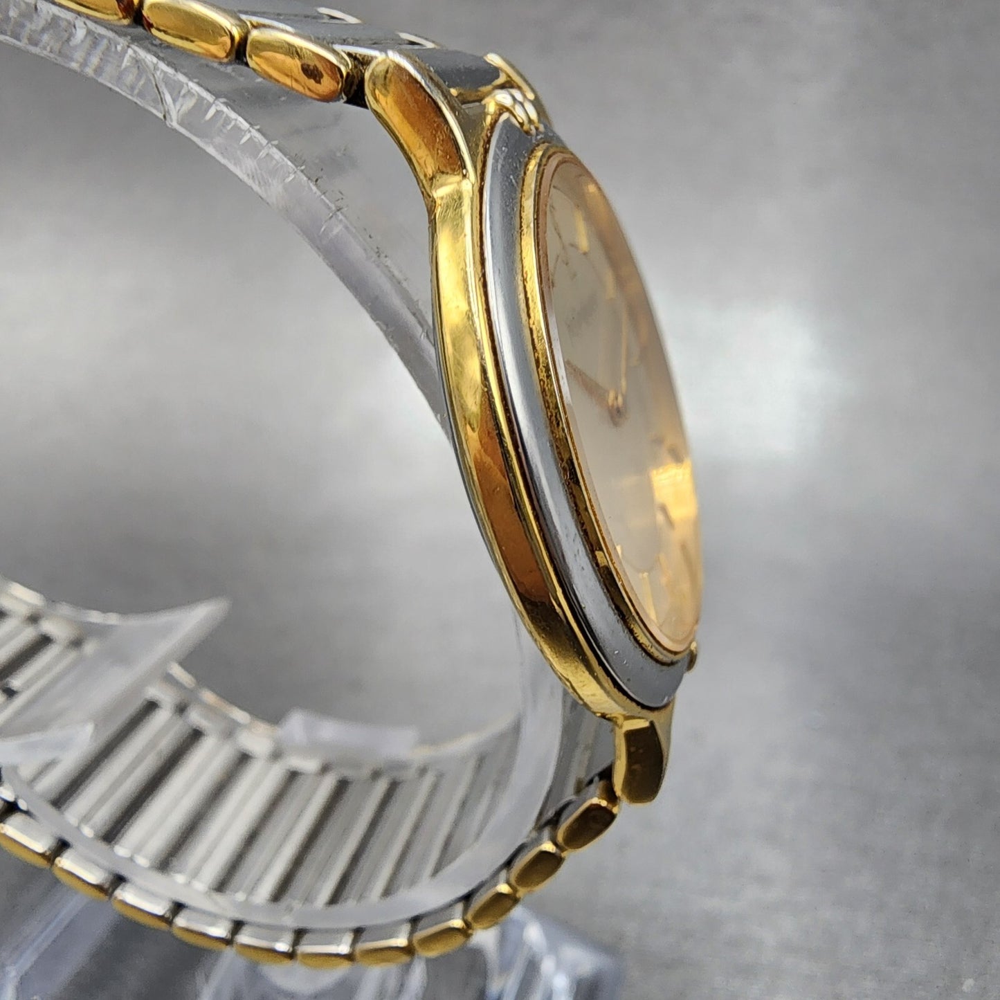 Yves Saint Laurent Watch Women 29mm Champagne Dial Two Tone Round New Battery3