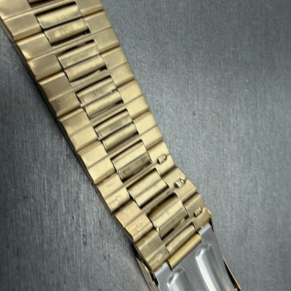 Seiko SQ Bracelet 20mm Stainless Steel Gold Tone Tri Folding Clasp Vintage Japan11