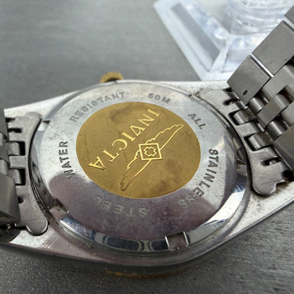 Invicta President Watch Men 36mm Silver Dial Two Tone Date Round New Battery9