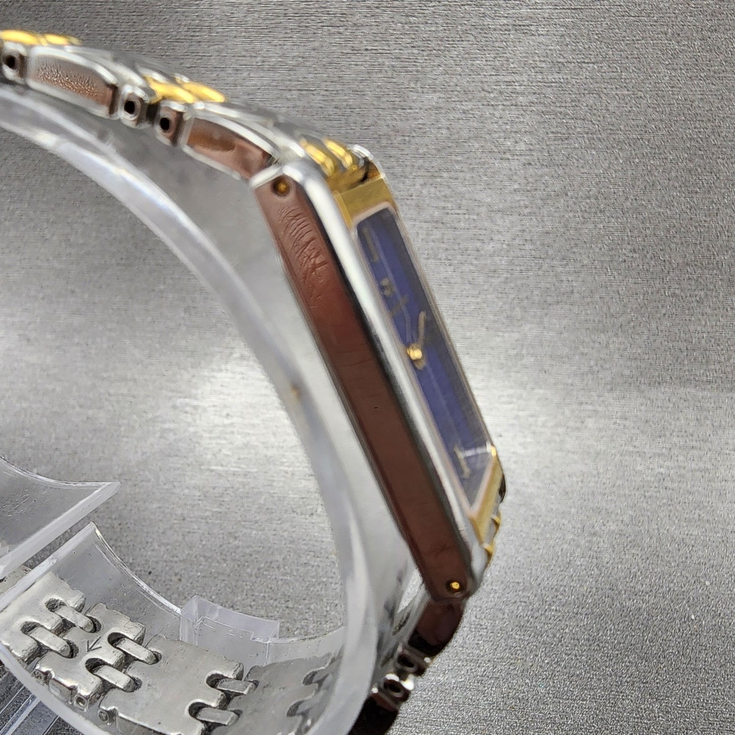 Maurice Lacroix Tank Watch Women 13mm Blue Dial Two Tone Rectangle New Battery3