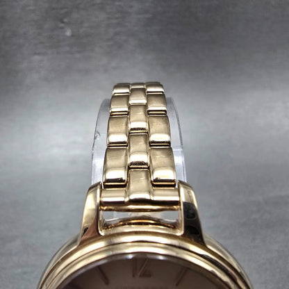 Citizen Eco-Drive Watch Women 31mm Beige Dial Rose Gold Tone Date Round Runs4