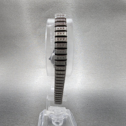 Seiko Salvia Watch Women 17mm White Dial Silver Tone Rectangle Manual Wind Runs7