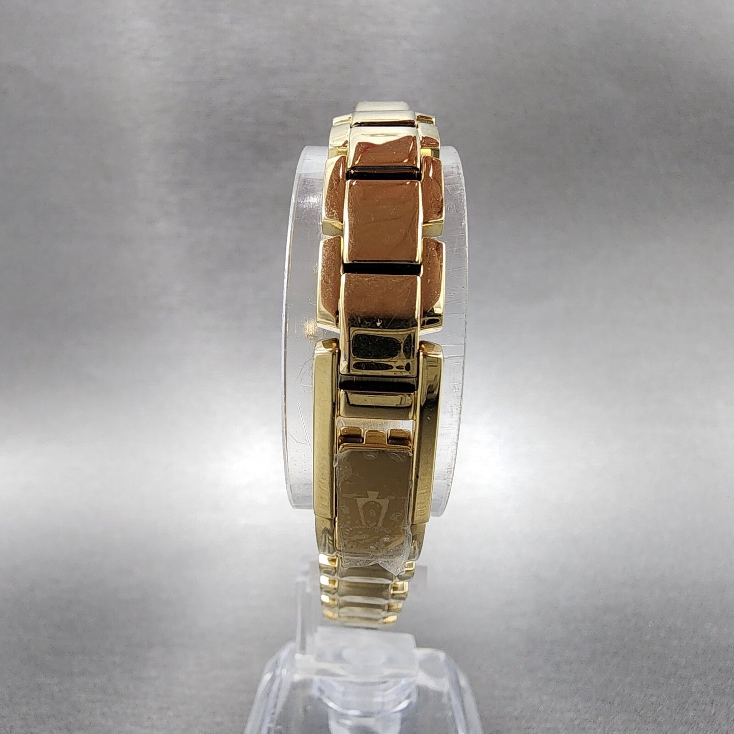 Bulova Tank Watch Women 18mm MOP Dial Gold Tone Diamond Accents New Battery7