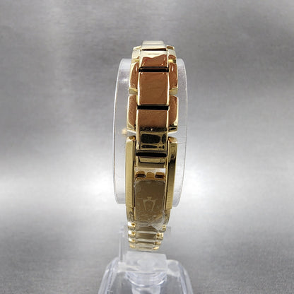 Bulova Tank Watch Women 18mm MOP Dial Gold Tone Diamond Accents New Battery7