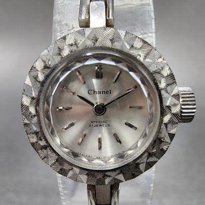 Orient Chanel Watch Women 18mm Silver Dial White Gold Plated Round Manual Wind1