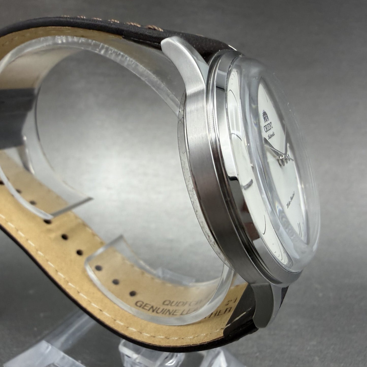 Orient Bambino Watch Men 41mm White Dial Stainless Steel Date Round Automatic AB3