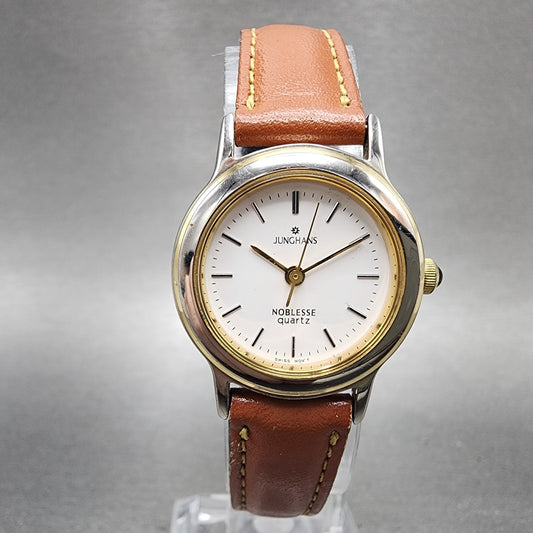 Junghans Noblesse Watch Women 24mm White Dial Silver Tone Round New battery0