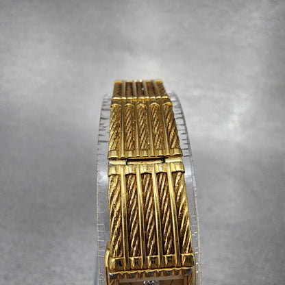 Seiko Tank Women 12mm Champagne Dial Gold Tone 2e205269 New Battery4