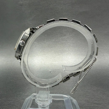 Seiko Solar Tank Watch Women 16mm Silver Dial Silver Tone Manual 1000-3030 Runs6
