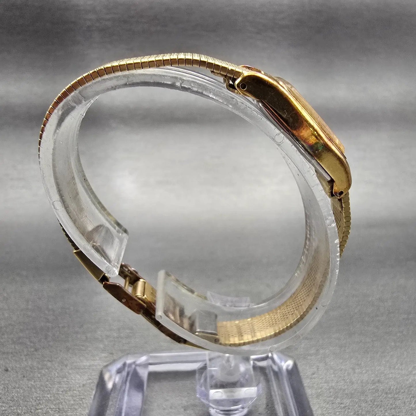 Seiko Watch Women 18mm Gold Dial Gold Tone Hexagon 2C20-8440 New Battery Vintage8