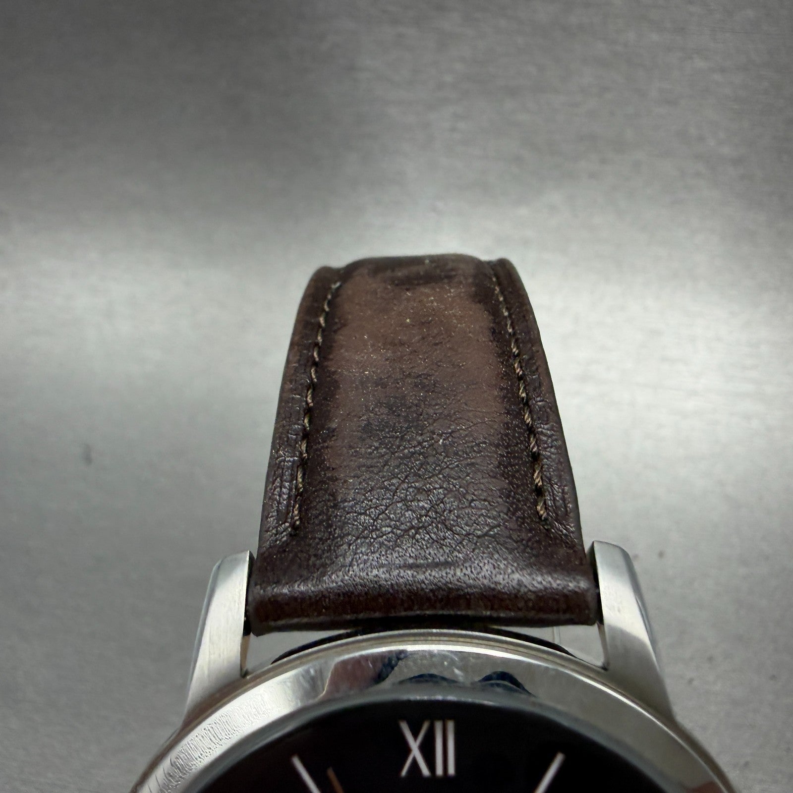 Fossil Minimalist Watch Men 44mm Black Dial Silver Tone Round FS5464 New Battery4