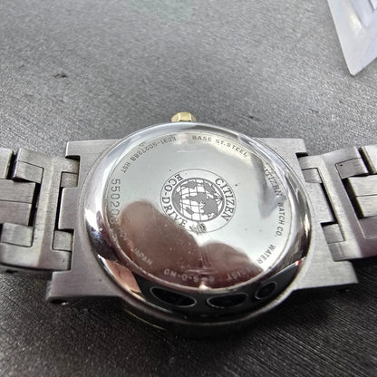 Citizen Eco-Drive Elektra Watch Women 24mm MOP Dial Two Tone Diamonds Round Runs9