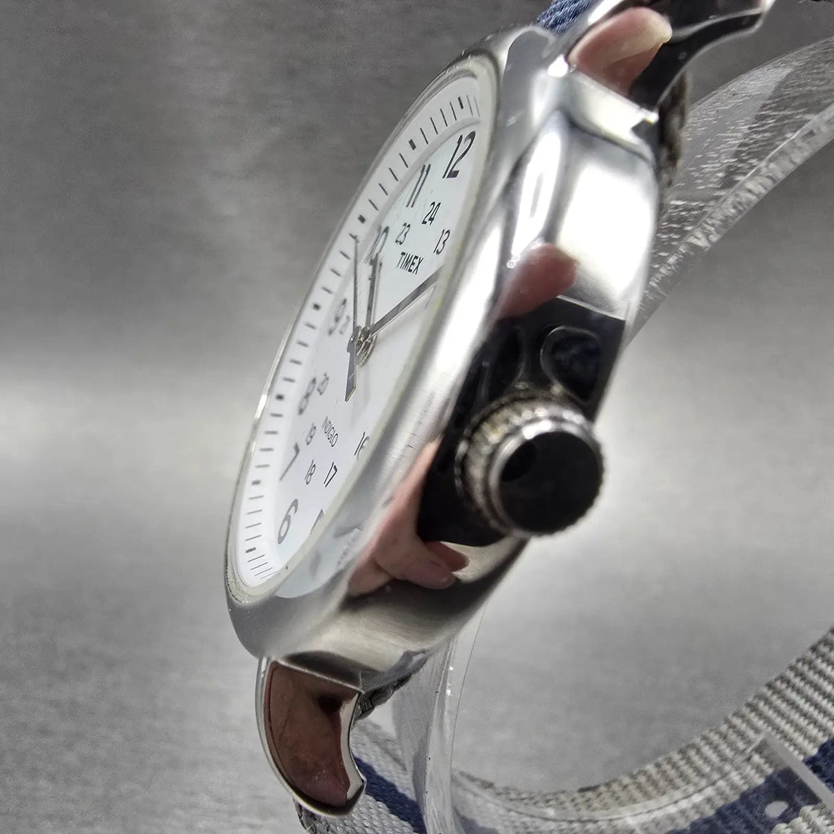 Timex Weekender Watch Men 38mm White Dial Silver Tone TW2P72300 New Battery Blue2