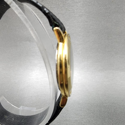 Movado Museum Watch Women 26mm Black Dial Gold Tone Round 87.49.822 New Battery3