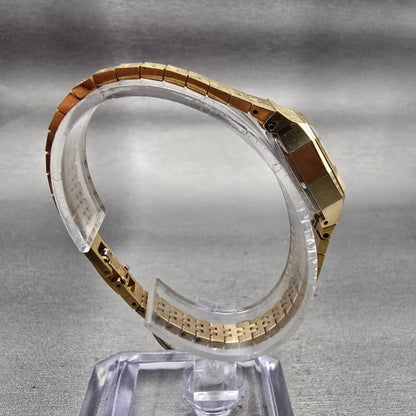 Seiko Watch Women 19mm Brown Dial Gold Tone Rectangle 1100-4899 Manual Wind VTG8