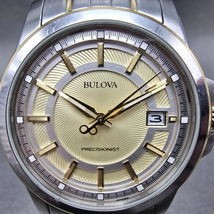 Bulova Precisionist Watch men 42mm Champagne Dial Two Tone Date 98B156 PARTS2