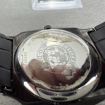 Citizen Eco-Drive Watch Men 38mm Black Dial Black Tone Date Round E111-S0634269