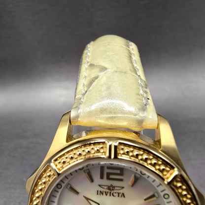 Invicta Wildflower Watch Women 30mm MOP Dial Gold Date Round Heart New Battery4