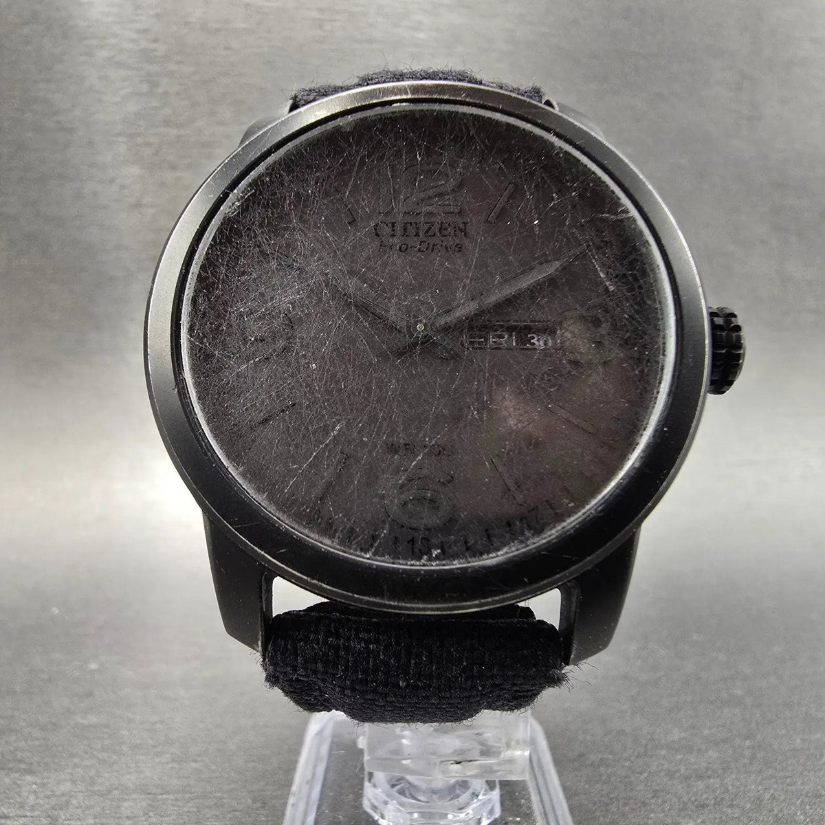 Citizen Eco-Drive Watch Men 42mm Black Dial Black Daydate BM8476-23E Runs JP5