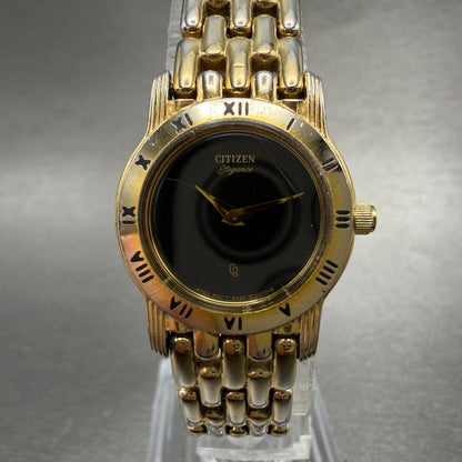 Citizen Elegance Watch Women 22mm Black Dial Gold Tone Round 5420-S26003 NewBat40